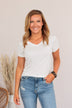 Something To Cling To V-Neck Top- Ivory