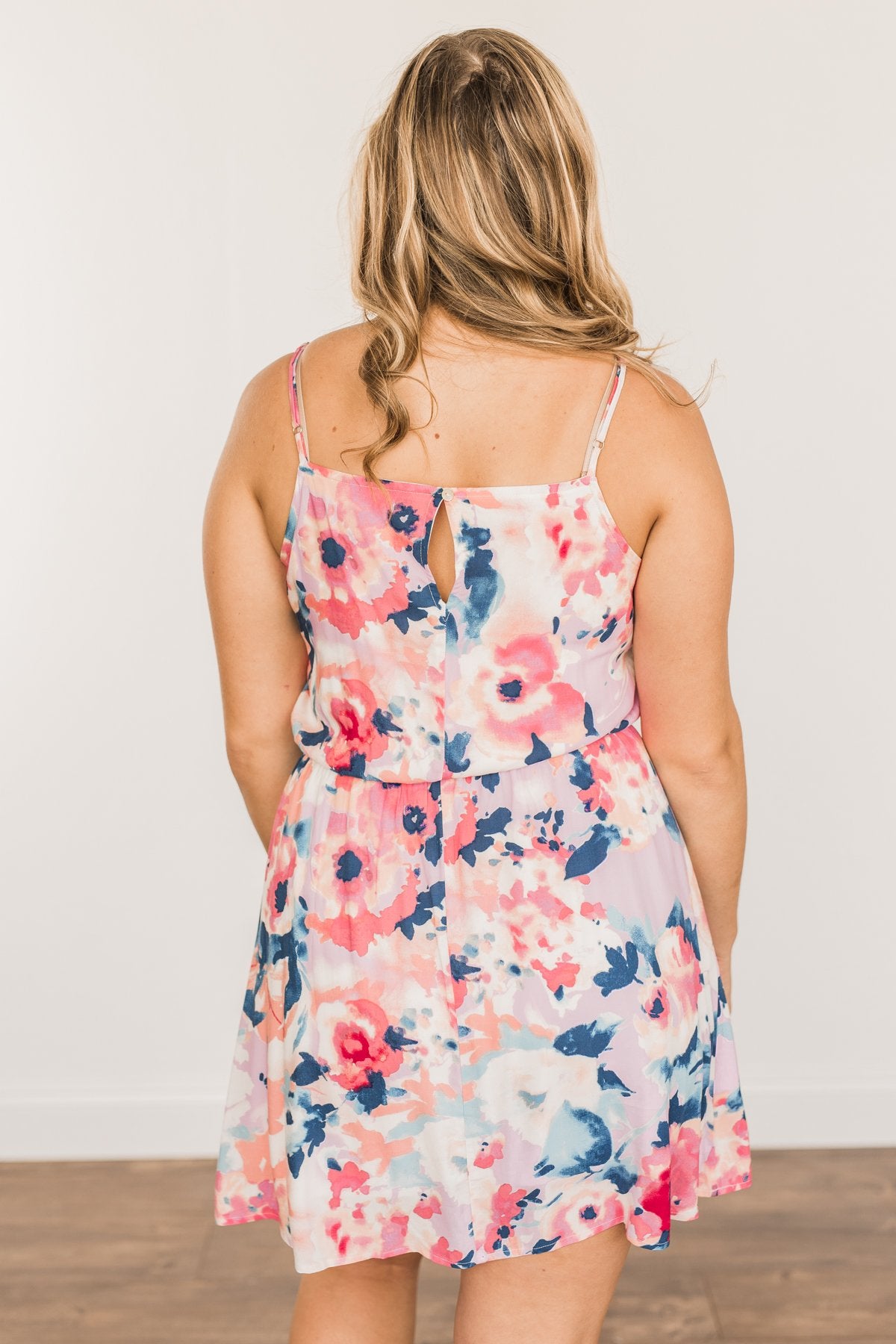 Adore Me Floral Watercolor Dress- Coral & Pink