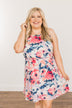 Adore Me Floral Watercolor Dress- Coral & Pink
