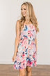 Adore Me Floral Watercolor Dress- Coral & Pink
