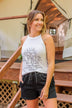 "I Put The Pro In Procrastinate" Graphic Tank Top- White