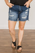 Cello Distressed Denim Shorts- Raquel Wash