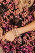 Brilliantly Beautiful Beaded Bracelet Set- Light Pink & Gold