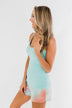 Pulse Basics Lace Trim Tank- Aqua