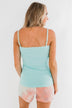 Pulse Basics Lace Trim Tank- Aqua