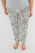 Awaiting Adventures Leopard Joggers- Heather Grey