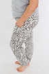 Awaiting Adventures Leopard Joggers- Heather Grey
