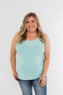 Pulse Basics Lace Trim Tank- Aqua