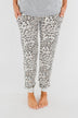 Awaiting Adventures Leopard Joggers- Heather Grey