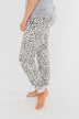 Awaiting Adventures Leopard Joggers- Heather Grey