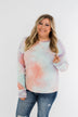 Tie Dye Lounge Pullover Top- Coral, Purple, & Blue