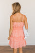 Sunkissed Skies Spotted Ruffle Dress- Vibrant Peach