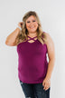 Places to Go Criss Cross Tank Top- Magenta