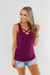 Places to Go Criss Cross Tank Top- Magenta