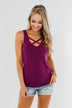 Places to Go Criss Cross Tank Top- Magenta