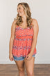 Picture This Floral Tank Top- Bright Coral