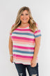 Promise Me This Striped Top- Shades of Pink