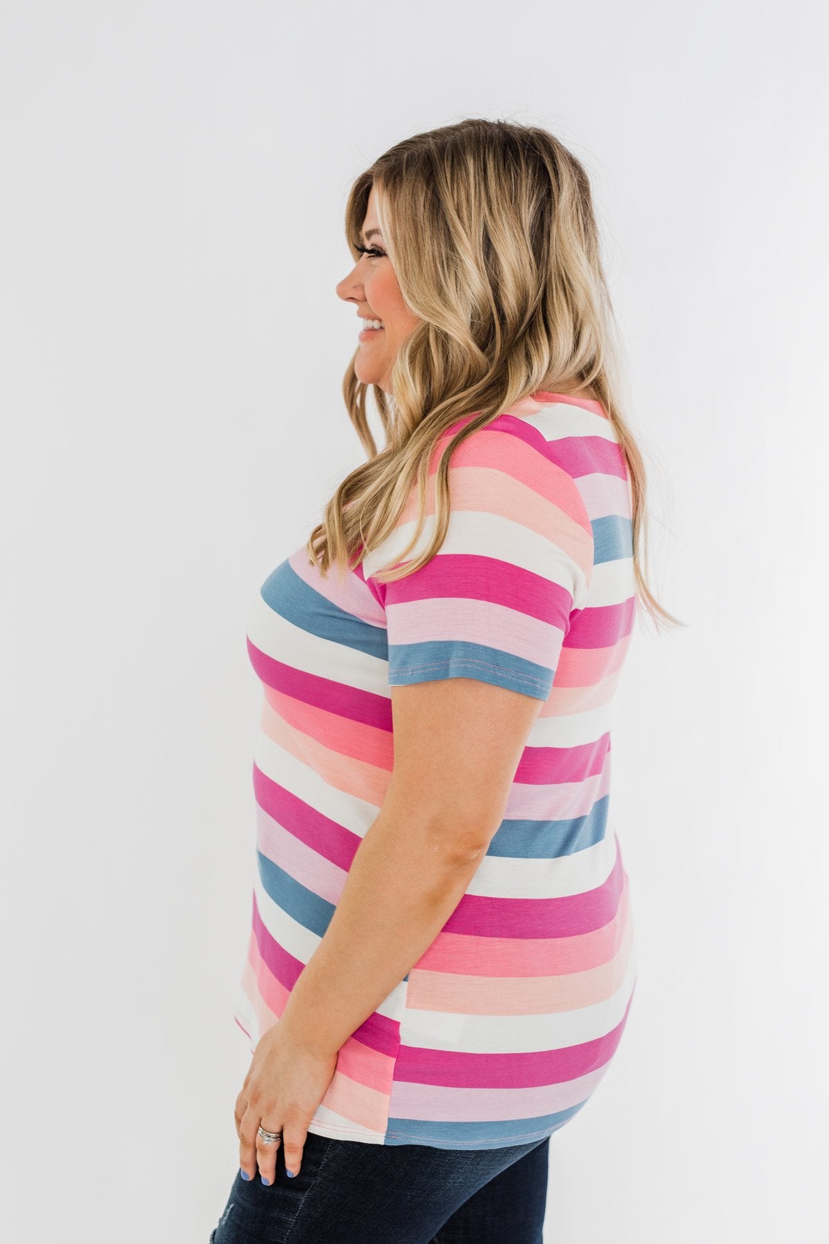 Promise Me This Striped Top- Shades of Pink