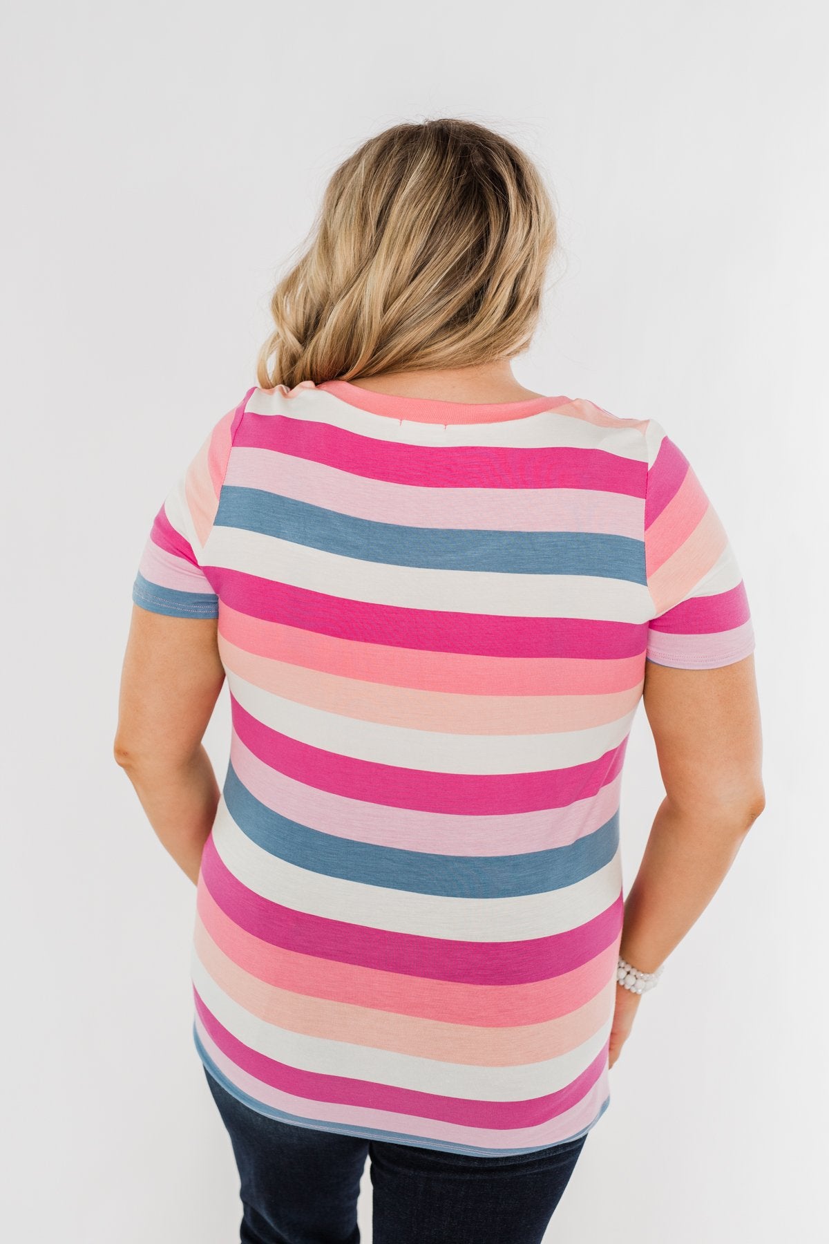 Promise Me This Striped Top- Shades of Pink