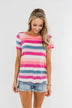 Promise Me This Striped Top- Shades of Pink