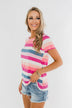 Promise Me This Striped Top- Shades of Pink