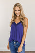 Summer Awaits Crochet Tank- Royal Blue