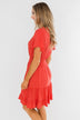 Ready For More Ruffle Dress- Dark Coral