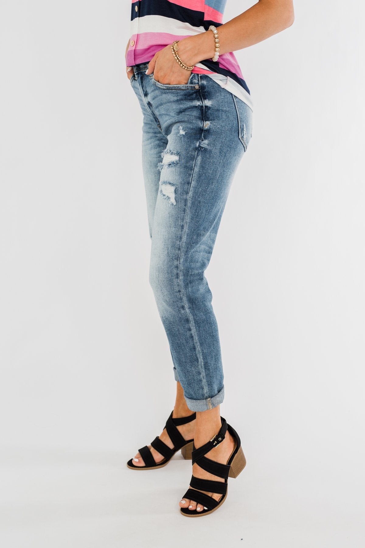 KanCan Boyfriend Jeans- Jessie Wash
