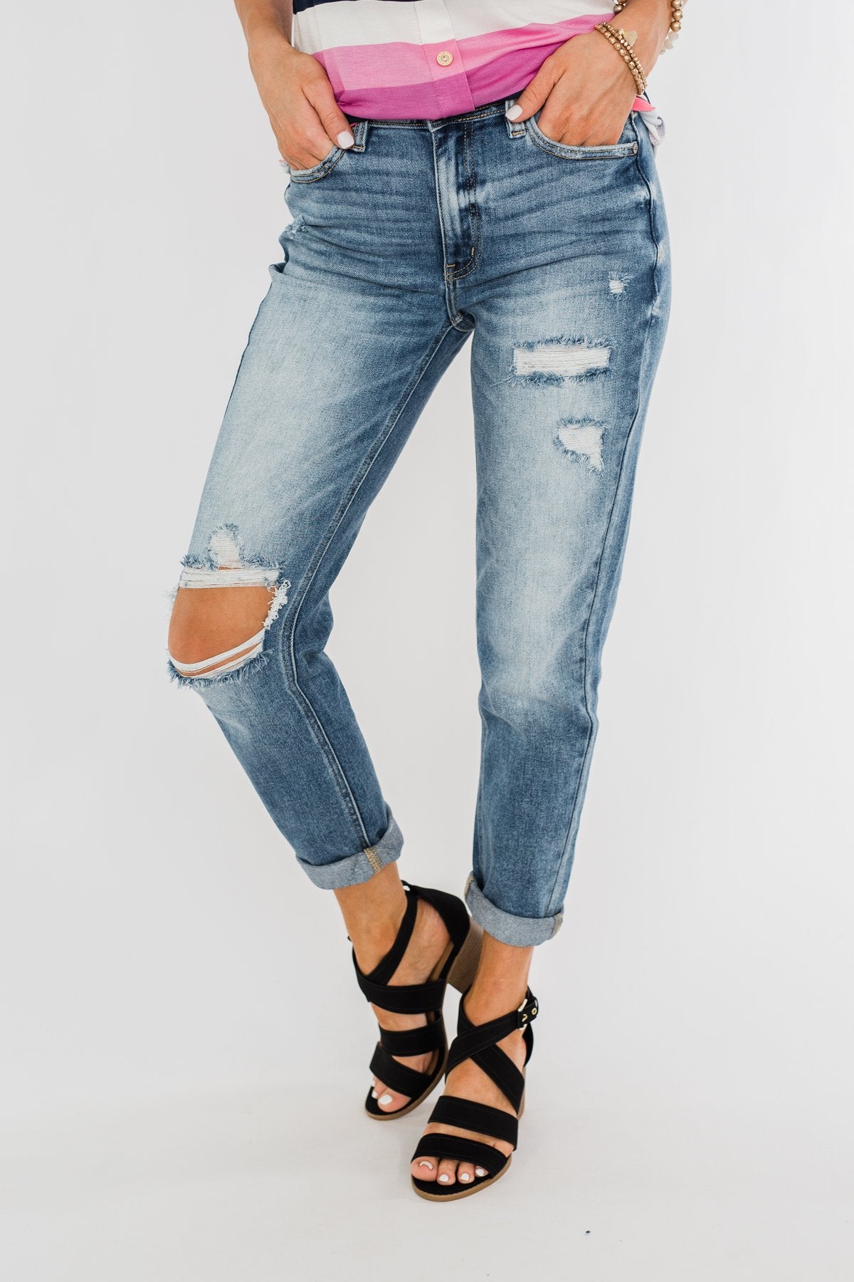 KanCan Boyfriend Jeans- Jessie Wash