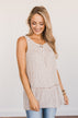 Hope For Tomorrow Floral Tie Tank Top- Light Taupe