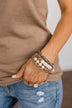 Exquisite Chain Link & Beaded Bracelet Set- Grey & Gold