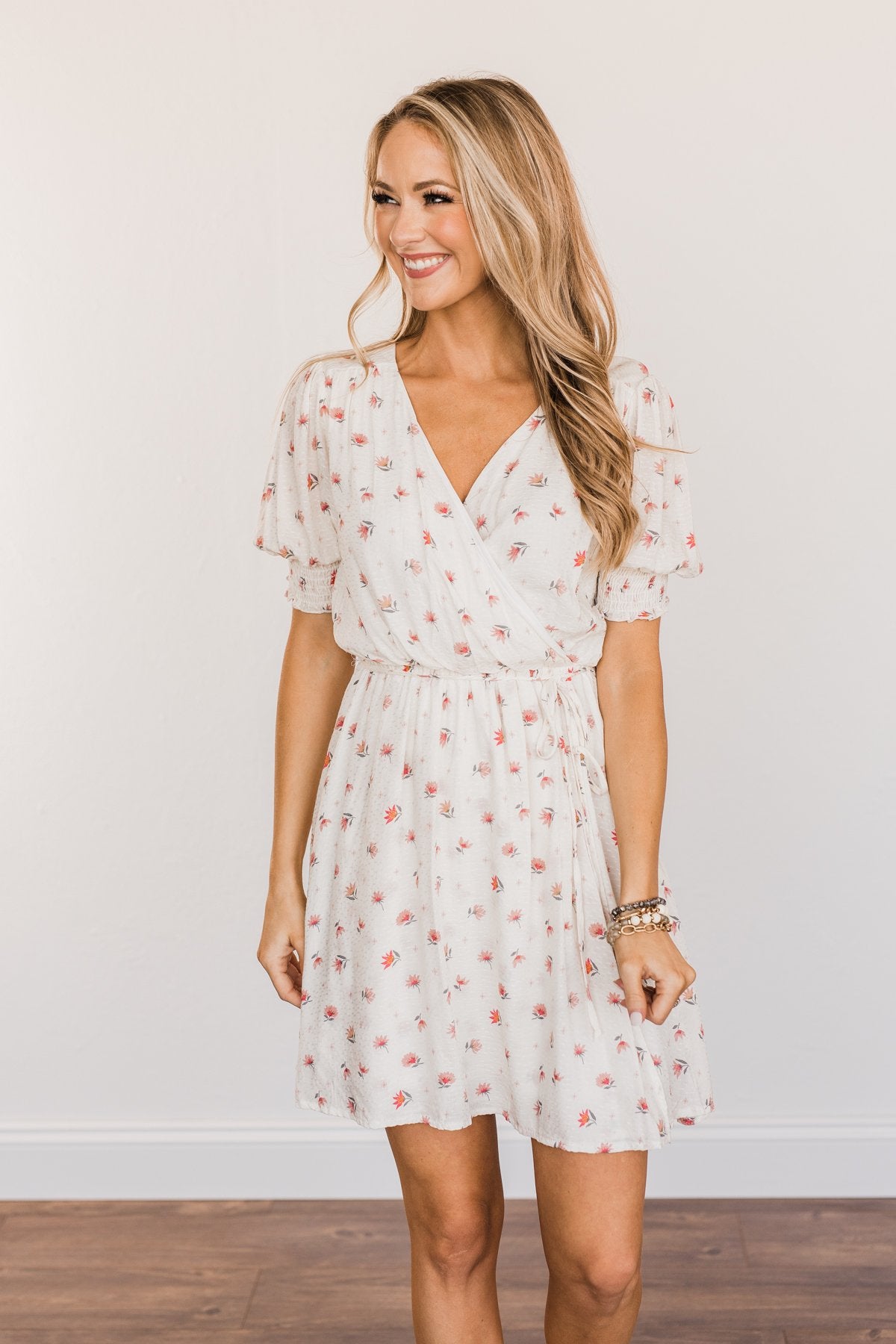 Enjoy The Simple Things Wrap Dress- Ivory