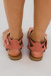Qupid Archer Sandals- Dusty Rose Suede
