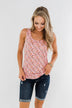 Take Care Floral Tank Top- Pink