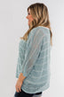 Follow My Lead Striped Knit Top- Slate Blue