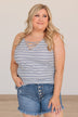 Through Thick & Thin Striped Tank- Ivory