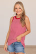 Be Who You Want To Be Striped Tank- Red