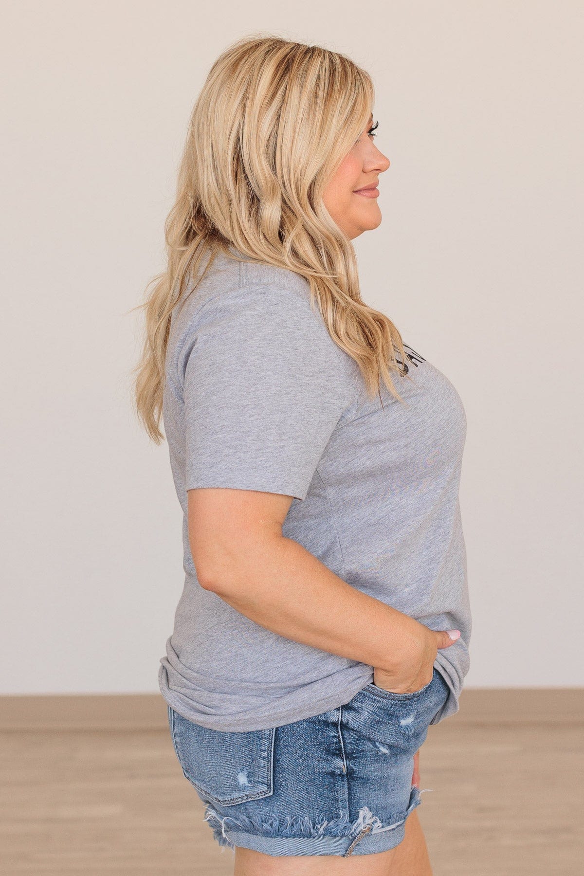 "Baseball Mama" Graphic Tee- Heather Gray