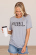 "Baseball Mama" Graphic Tee- Heather Gray