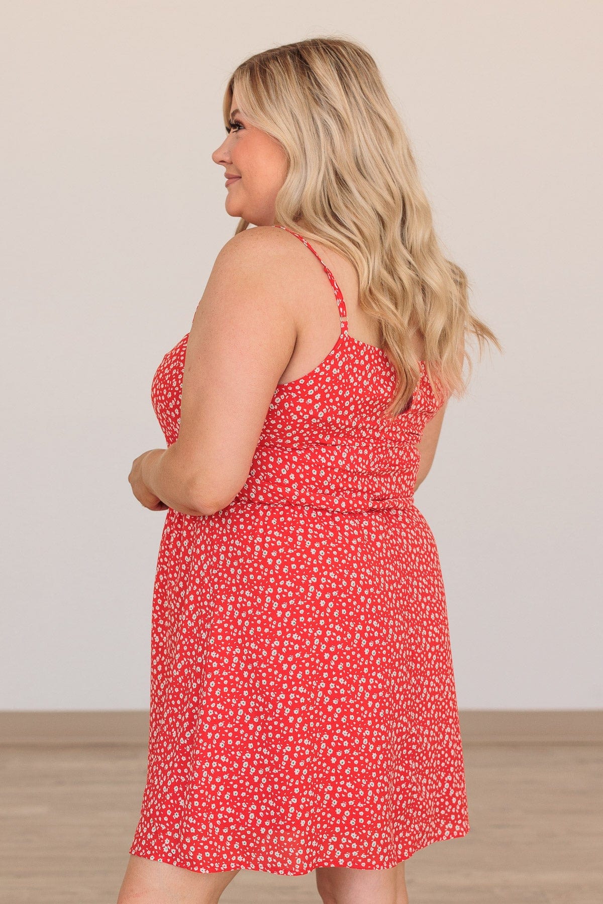 Gracious Feelings Floral Mini Dress- Red