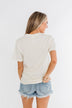 Leopard Print Sunflower Graphic Tee- Cream