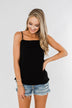 Nothing Holding Me Back Lightweight Tank Top- Black