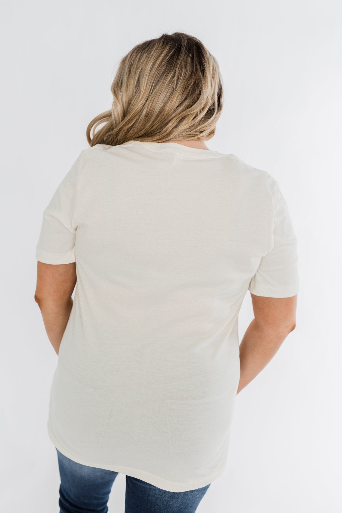 Leopard Print Sunflower Graphic Tee- Cream