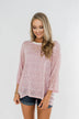 Follow My Lead Striped Knit Top- Blush