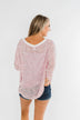 Follow My Lead Striped Knit Top- Blush