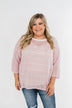 Follow My Lead Striped Knit Top- Blush
