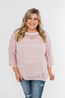 Follow My Lead Striped Knit Top- Blush