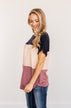 Happily Yours Color Block Top- Navy, Blush, & Mauve