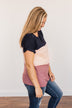 Happily Yours Color Block Top- Navy, Blush, & Mauve