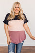 Happily Yours Color Block Top- Navy, Blush, & Mauve